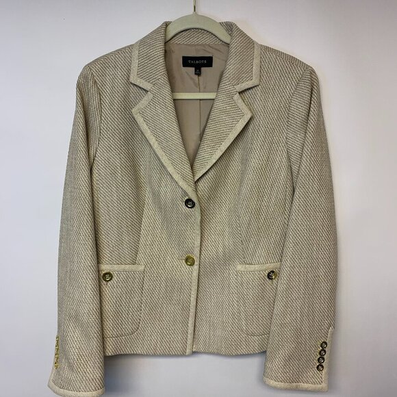 Talbots Jackets & Blazers - Talbots Blazer Classic Timeless Metallic Academica Office Neutral Womens SZ 14